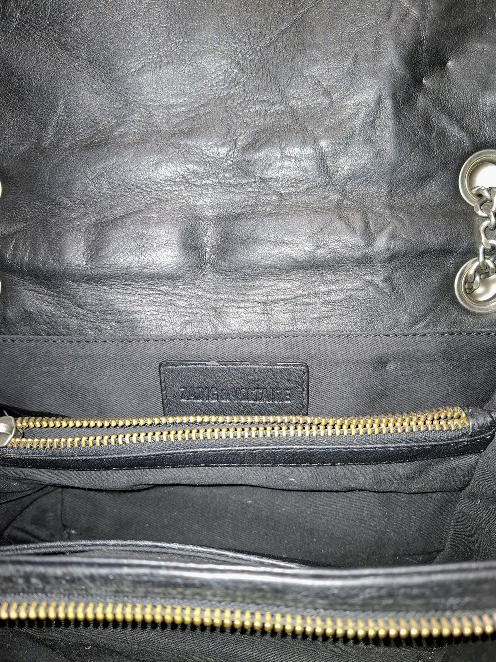 Zadig & Voltaire Black Quilted Shoulder Bag with Silver Chain - Picture 12 of 16